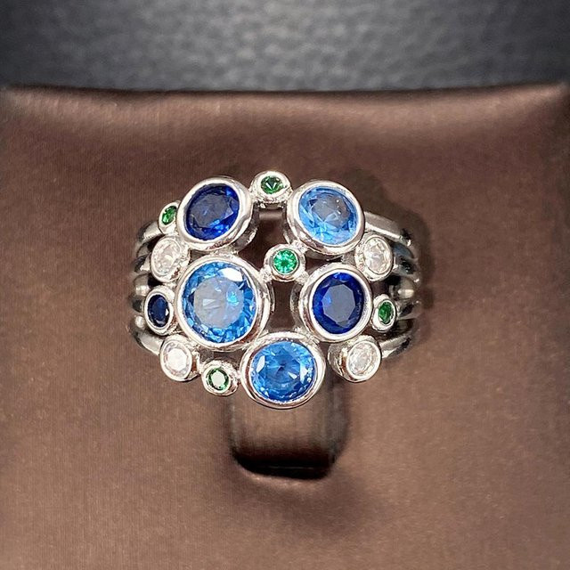 Huitan Ring, Zirkonia, Kupfer, bunt, Damen - Bild 1
