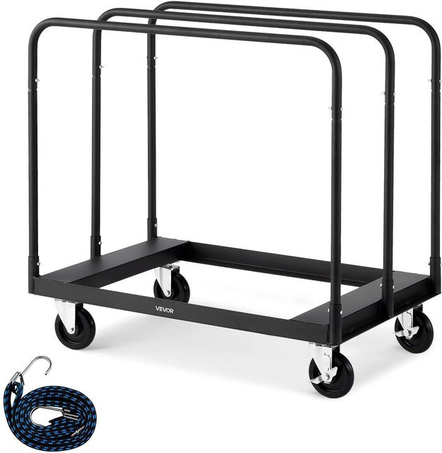 Buying Solutions, MB Gipskarton-Wagen Dolly aus Stahl in Schwarz mit Spanngurt und 3 Seiten, Tragfähigkeit 816 kg - Bild 1