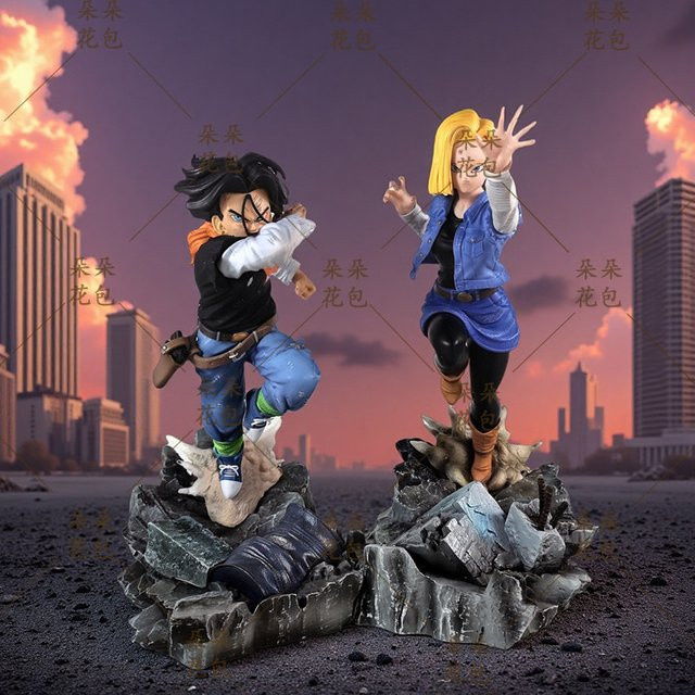 Bandai Dragon Ball Android 17 Android 18 GK-Figur, PVC-Harz-Statue, Kunststoff, Bunt / Mehrfarbig - Bild 1
