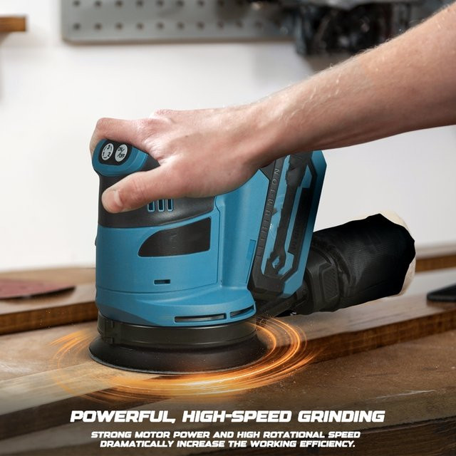 Makita Akku-Exzenterschleifer 125 mm für Holz und Metall zum Polieren und Schleifen - Bild 1