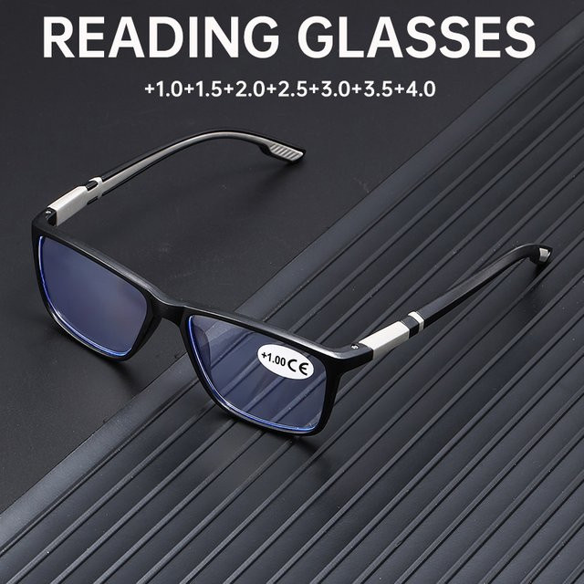 Hindfield Lesebrille, Vollrand, rechteckig, Kunststoff, Schwarz, Unisex - Bild 1