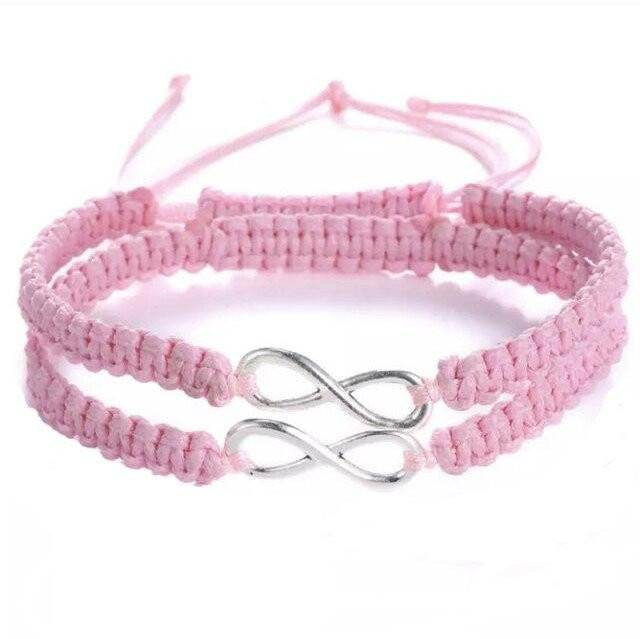 Armband Set Unendlichkeit, Zinklegierung, rosa, Unisex - Bild 1