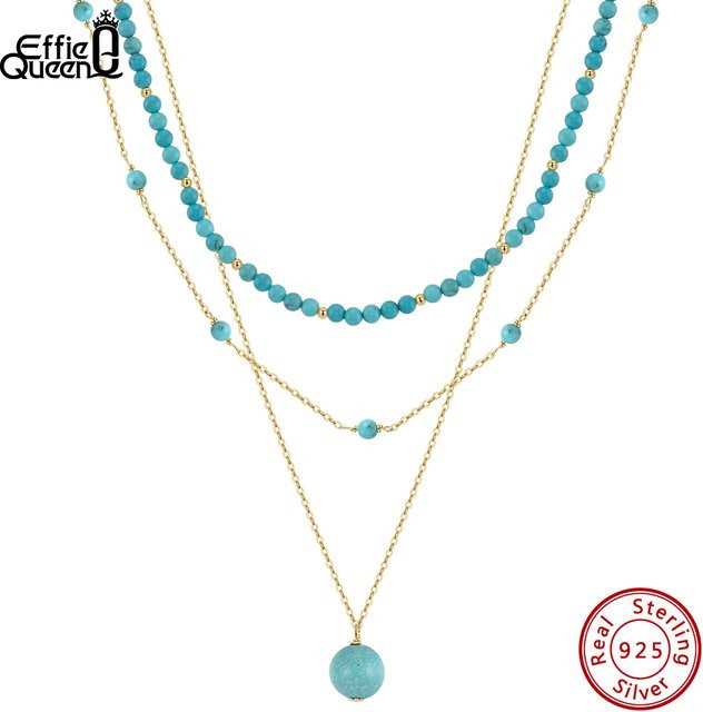 EFFIE QUEEN Halskette, 925 Silber, Türkis, Choker-Kette - Bild 1