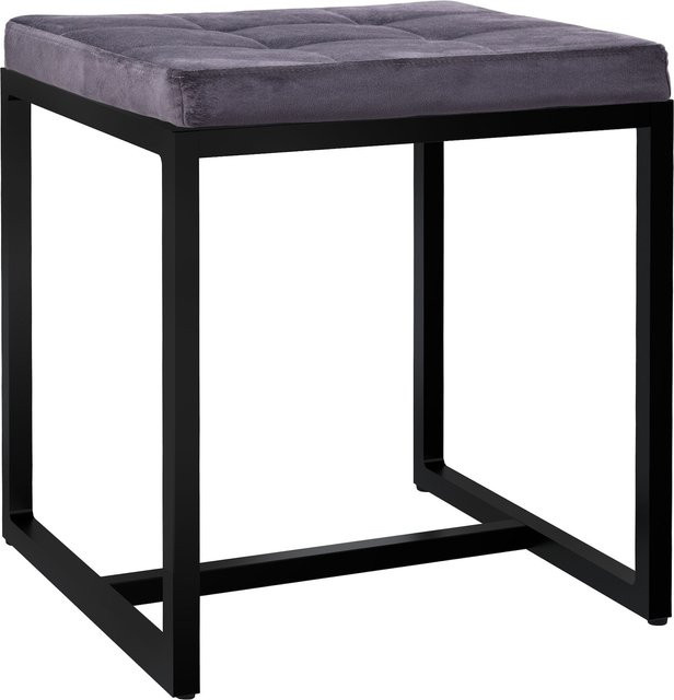 CLP Sitzhocker Barci Moderner Polsterhocker mit schwarzem pulverbeschichtetem Eisengestell - Bild 1
