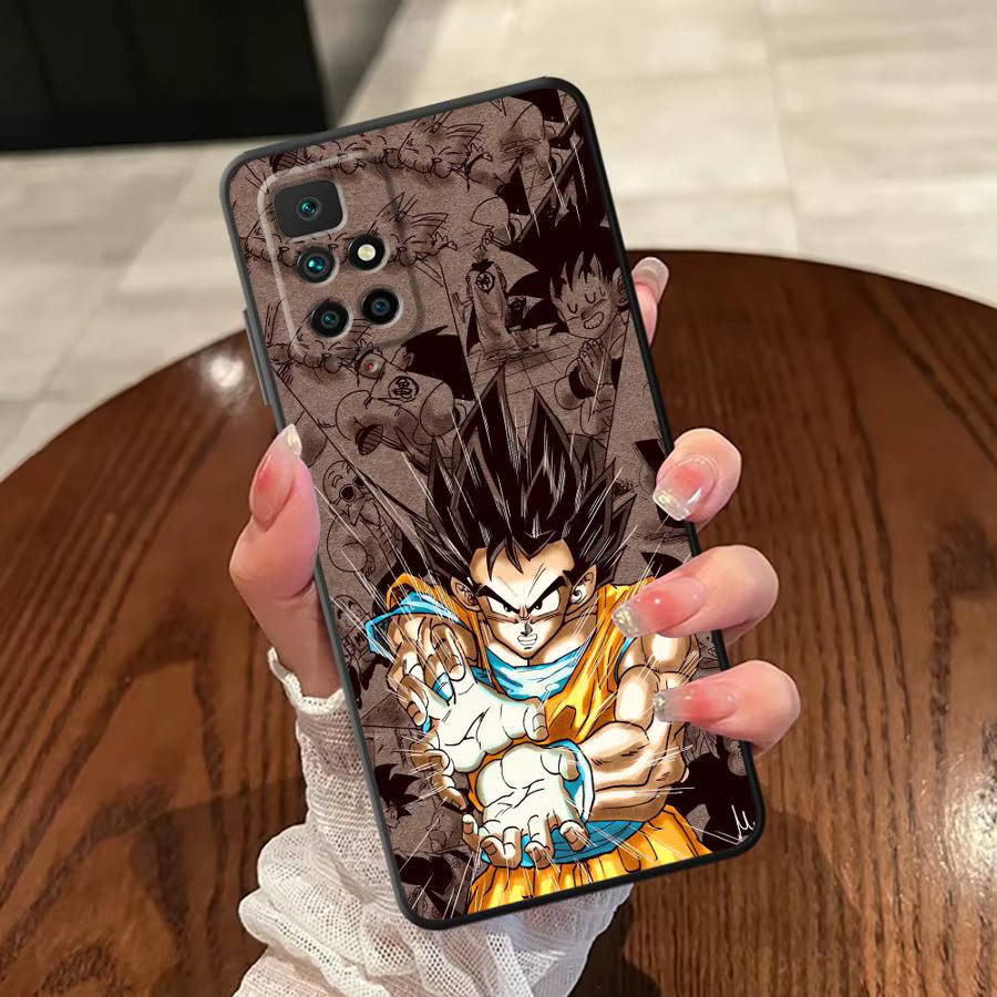 Schwarze weiche Handyhülle mit Dragon Ball Goku und Son Gohan Manga Motiv für Xiaomi Redmi A3, K80 Pro, 14C und weitere Modelle - Bild 5