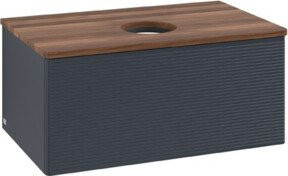 V&B Waschtischunterschrank Antao mit Frontstruktur in Blau, B/T/H: 80 x 36 x 50 cm - Bild 1