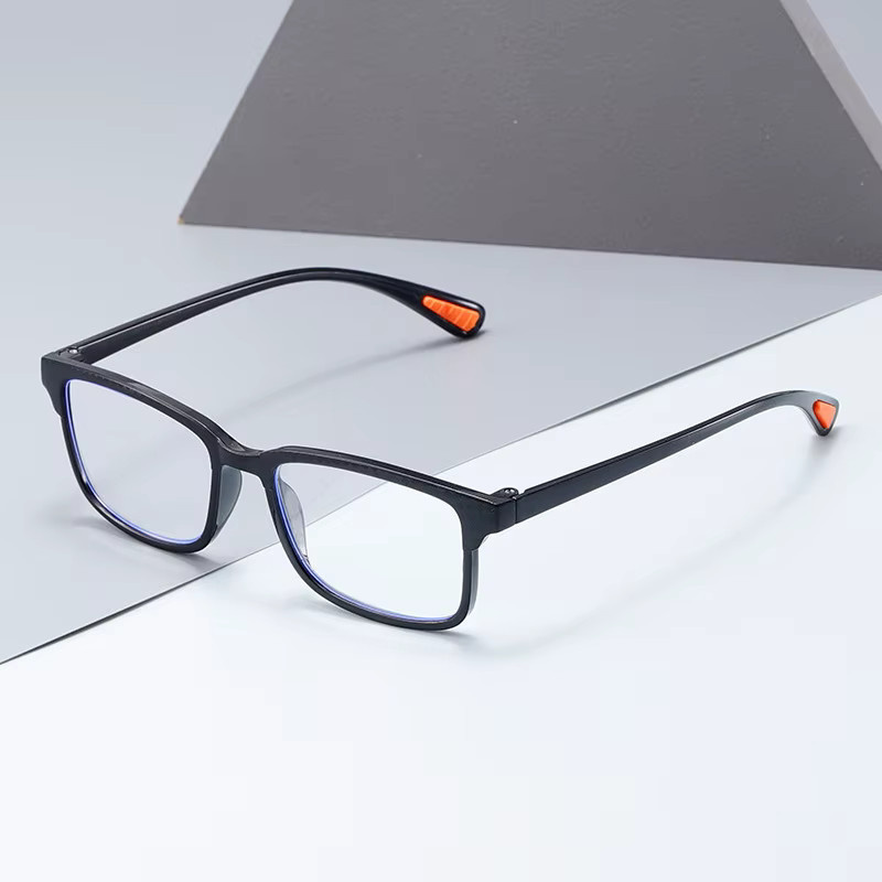 CHUANCHEN Lesebrille, Vollrand, rechteckig, TR90, schwarz, Anti-Blaulicht - Bild 1