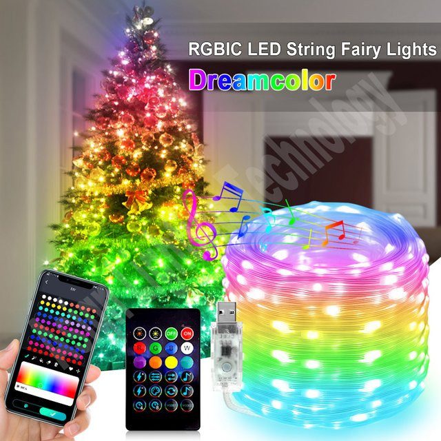 Asign Smart LED Weihnachtsbeleuchtung RGB Vorhang Lichterkette mit Bluetooth und USB, Multicolour - Bild 1