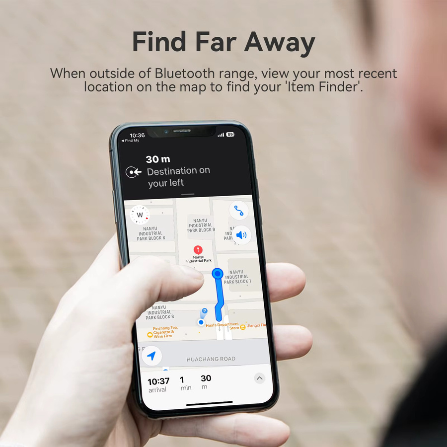 CHZHVAN Smart Bluetooth Tracker in Schwarz für die Find My App als Anti-Lost Reminder für Wallet, Bike und Schlüssel, MFi zertifiziert - Bild 4