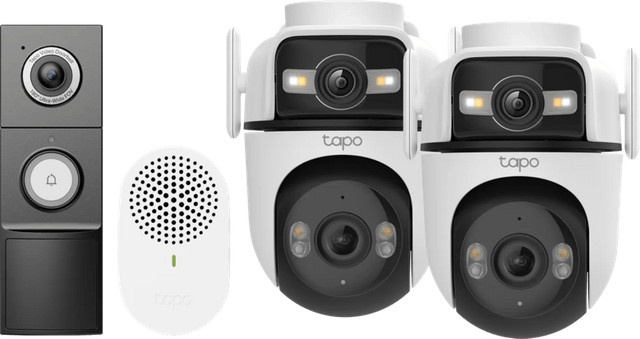 TP-Link Tapo C545D Doppelpack mit D235 Smart Battery und kabelgebundener Türklingel in Weiß - Bild 1