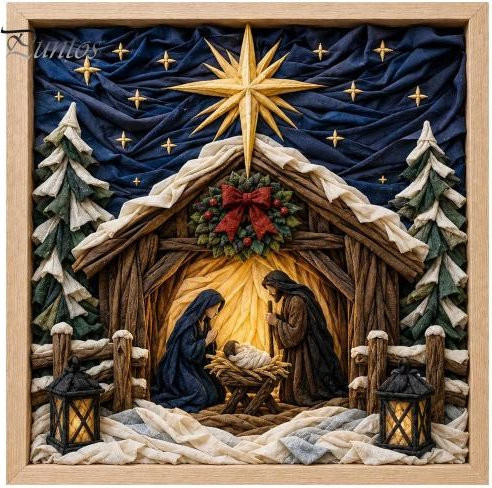 Decorative Life Stoff-Poke-Art-Set 3D Christian, Bastelset, für Erwachsene - Bild 1