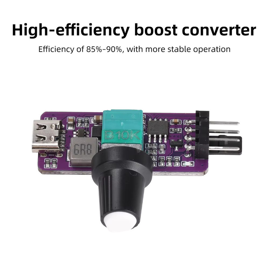 Aideepen DC 12V PWM Drehzahlregler mit USB-C Anschluss für 4-Pin Lüfter und Pumpen zur DIY Wasserkühlung - Bild 2
