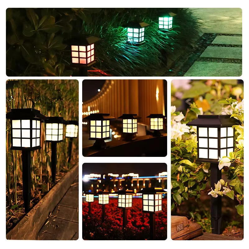 DOUWENXI 8er-Pack Solar-Wegeleuchten in Schwarz mit warmweißem LED-Licht für Garten und Terrasse - Bild 6