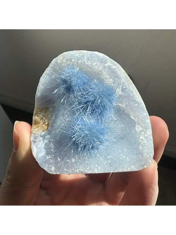 Blauer Achat-Cluster von CrystalHola als Mineralexemplar und Quarz-Cluster zur Sammlung - Bild 3