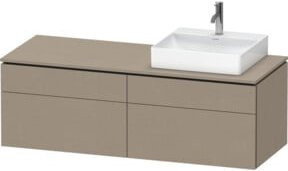 Duravit L-Cube Waschtischunterschrank in Weiß und Beige, matt, mit Scharniertüren und internen Schubladen, B/T/H: 142 x 55 x 48,2 cm - Bild 1