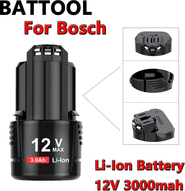 Bosch Ersatzakku Schwarz für kabellose Elektrowerkzeuge kompatibel mit BAT411 BAT412A BAT413A PS20-2 - Bild 1