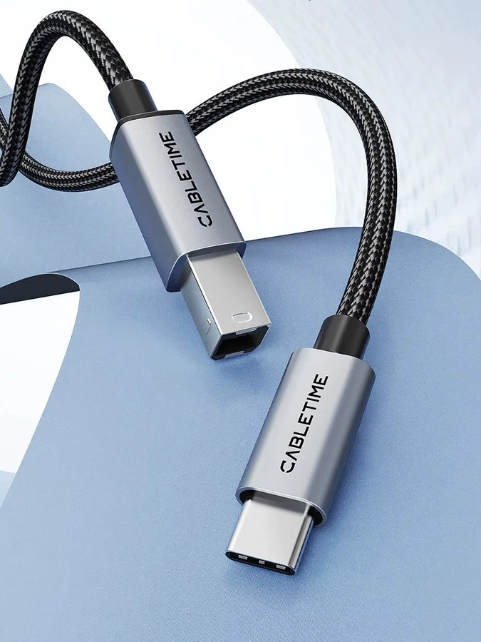 CABLETIME Hochgeschwindigkeits-USB-Druckerkabel mit USB-B auf USB-C Stecker für 5Gbps Datenübertragung - Bild 5