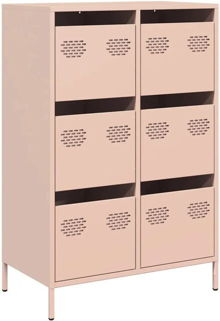 vidaXL Highboard aus kaltgewalztem Stahl in Rosa, B/T/H: 68 x 39 x 101,5 cm - Bild 1