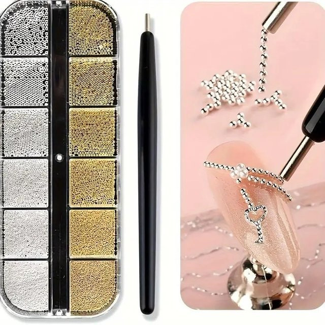 MAFANAILS Kaviar Perlen Nail Art Dekorationen, Metallic, Unisex - Bild 1