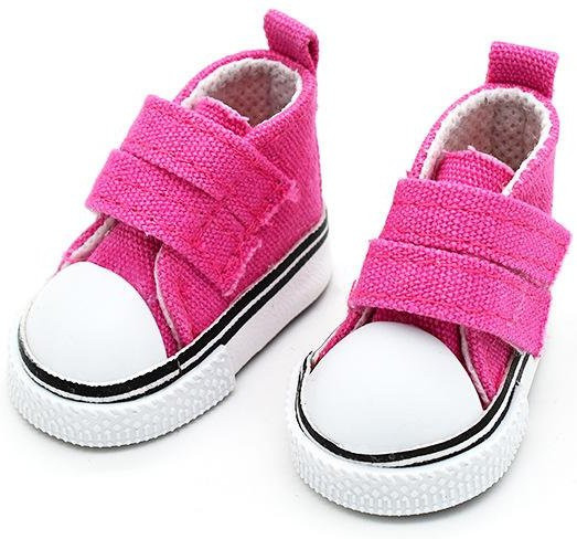 Toys-Glory Fourall Puppenschuhe aus Segeltuch, 1 Paar, rosa / pink - Bild 1