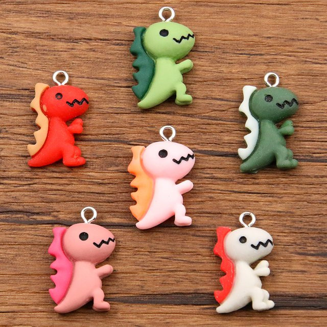 PULCHRITUDE Anhänger Dinosaurier, Harz, Bunt, Unisex, 14*24mm - Bild 1