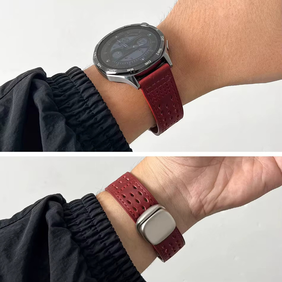 LuLuTom Uhrenarmband Leder, Magnetisch, Schwarz, Unisex - Bild 3