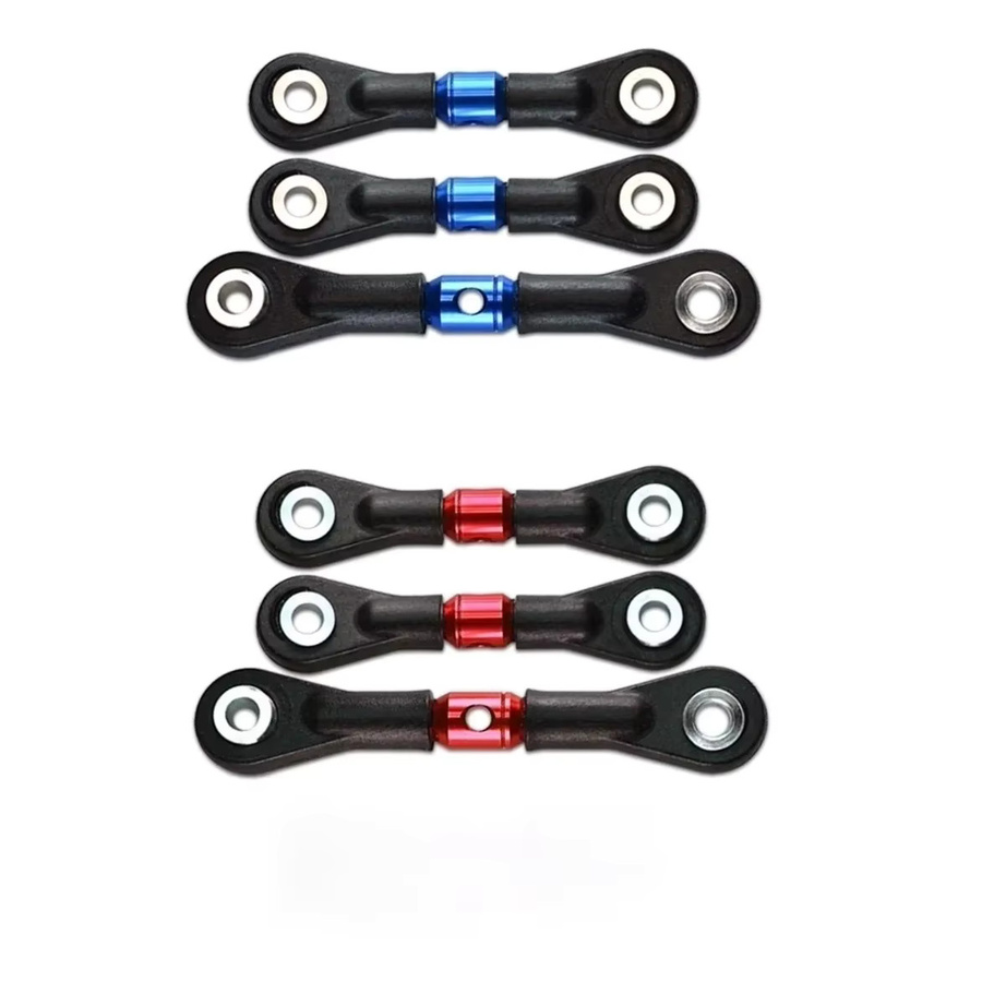 Tamiya Lenkung Link Stange Servo Stange, 3-teiliges Set, Blau, Metall - Bild 3