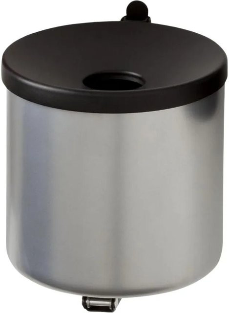 PROREGAL SparSet 4er Pack Runde Feuerlöschende Wandaschenbecher aus Metall in Silber mit schwarzem Deckel, H x Ø: 16 x 16 cm, 2 Liter - Bild 1