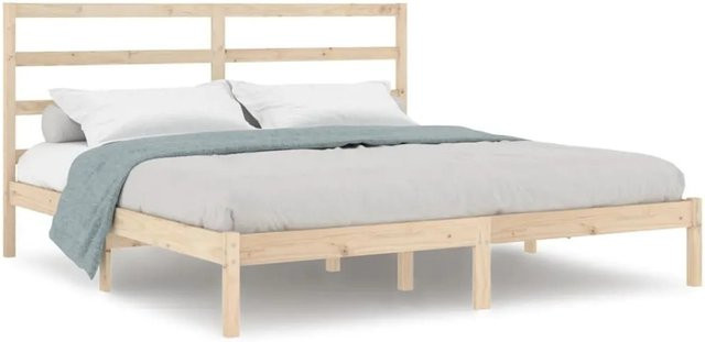 vidaXL Massivholzbett aus Kiefer in Braun, B/T: 200 x 200 cm - Bild 1