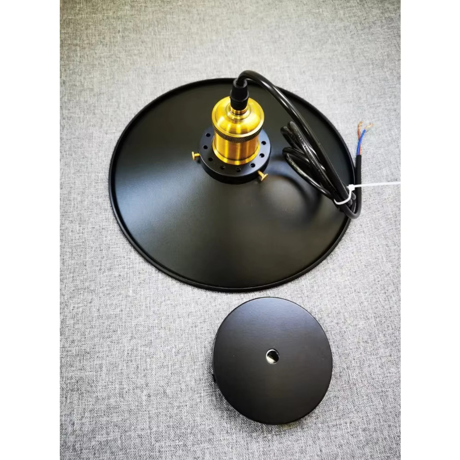 JOYINLED Industrie Pendelleuchte im Vintage Retro Design aus Metall für dein Esszimmer in Schwarz und Gold/Messing - Bild 5