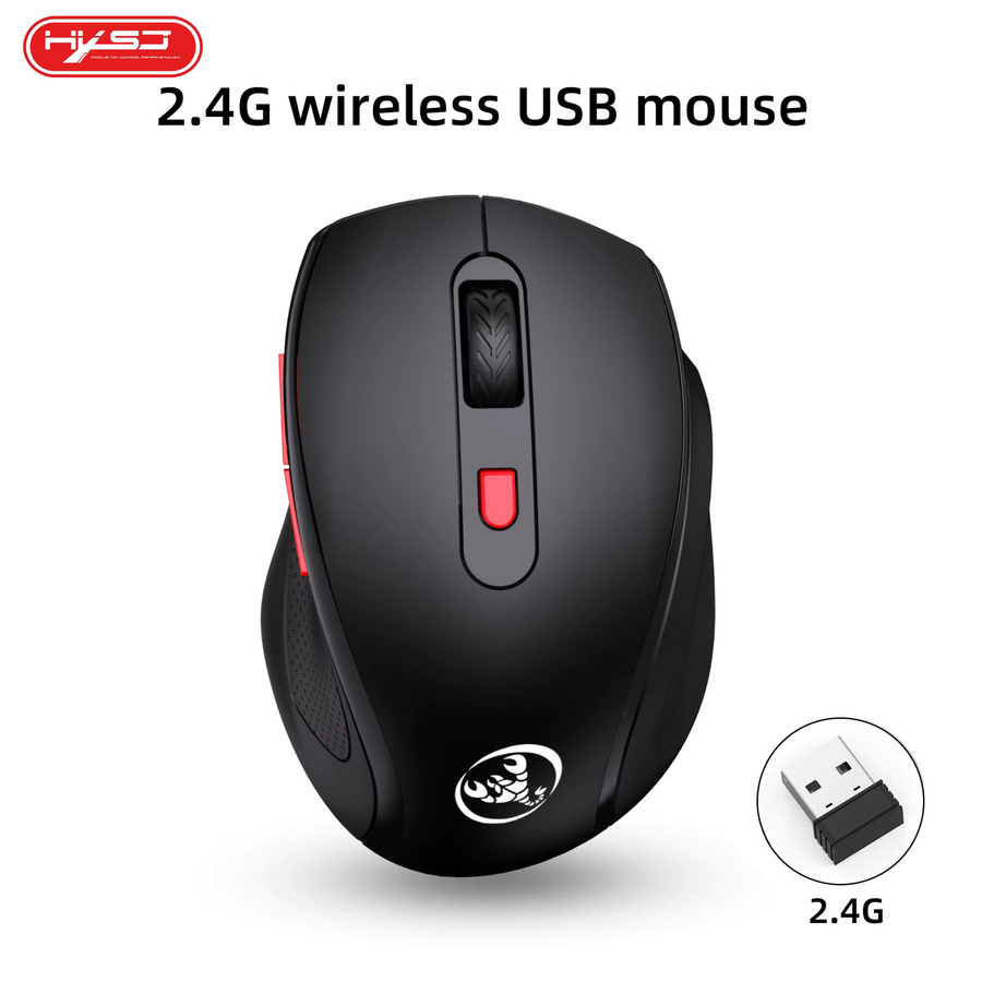 HXSJ Ergonomische 2,4 GHz kabellose Gaming-Maus in Schwarz mit 3-stufig einstellbarer Auflösung für Laptop, Desktop und Mac - Bild 5