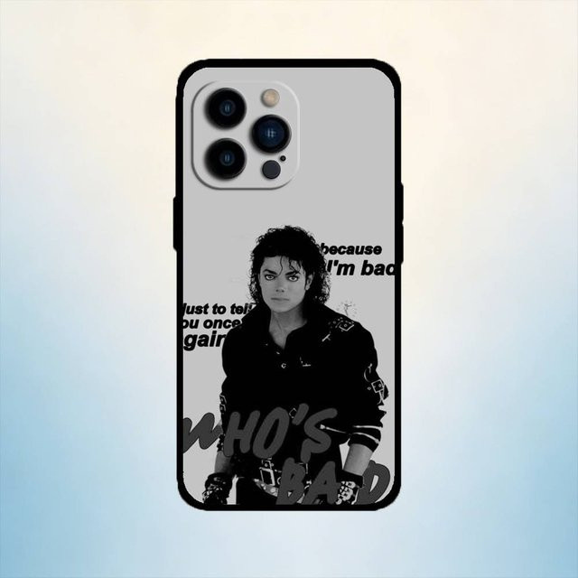 AAA Music Michael Jackson Handyhülle aus weichem Silikon in Schwarz für iPhone 17, 16, 15, 14, 13, 12, 11, Pro Max, Plus, XS und XS Max - Bild 1