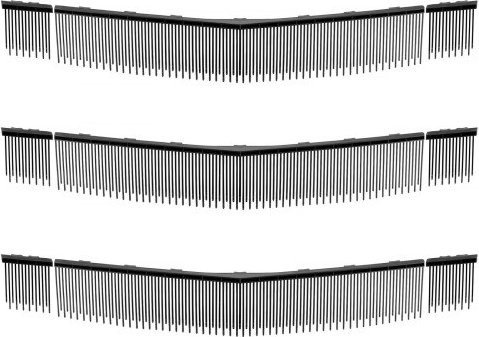 VEVOR Ersatzbürsten für Rasenkehrmaschinen 3er-Pack, kompatibel mit VEVOR Laubkehrmaschinen, Bürstenkopf mit V-förmigen Borsten für Rasen und Laub, B/H: 75,5 x 10,5 cm - Bild 1