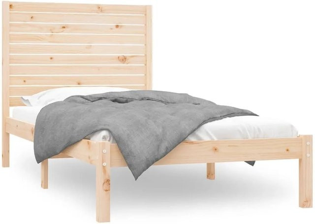 vidaXL Massivholzbett aus Kiefernholz in Braun mit rustikaler Optik, B/T/H: 90 x 200 cm - Bild 1