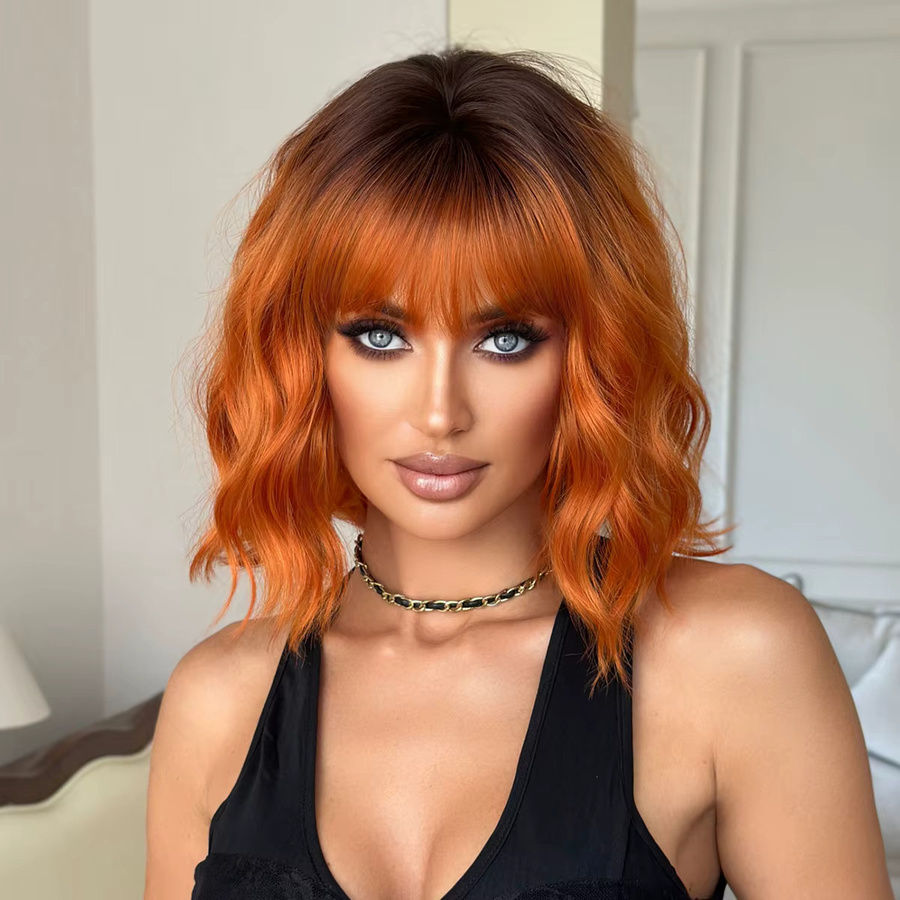 7JHH WIGS Wasserwellen Bob-Perücke, Orange, Damen - Bild 2