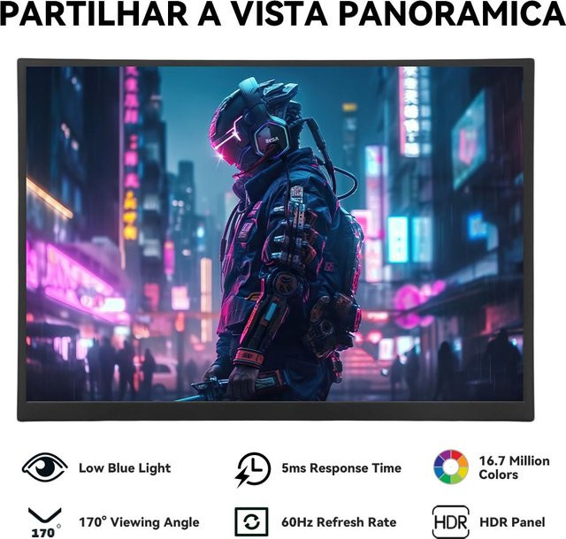 SOYO Tragbarer Monitor 10,5 Zoll FHD-Display mit 100 % sRGB-Farbraum in Schwarz für Laptop, Xbox und PS5 - Bild 1