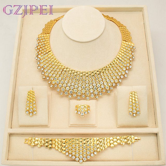 GZJPEI Schmuckset, Gold, Zirkonia, Damen - Bild 1