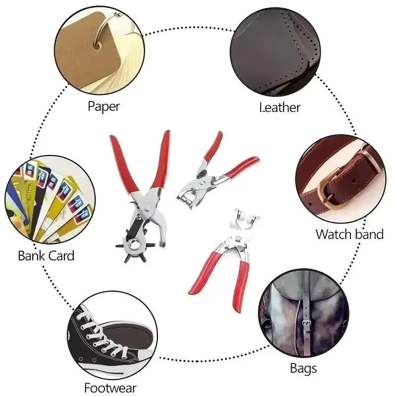 TINUORA Locherzange für Lederarmbänder und Gürtel mit 6 Größen von 2 mm bis 4,5 mm für DIY-Lederhandwerk - Bild 5