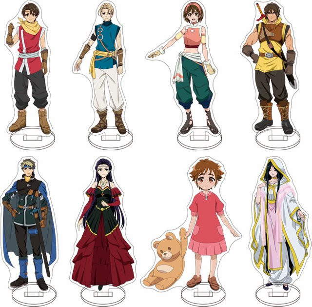 Bandai Suikoden Anime Acryl-Ständer Riryu Jowy Friends Ornament in Rot und Mehrfarbig - Bild 1