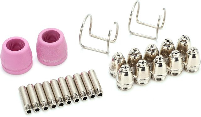 Koogeelife Plasma Schneidbrenner Verschleißteil Set mit Elektroden, Kontaktspitzen, Keramikdüsen und Düsen in Multicolour und Messing, 55 Stück - Bild 1