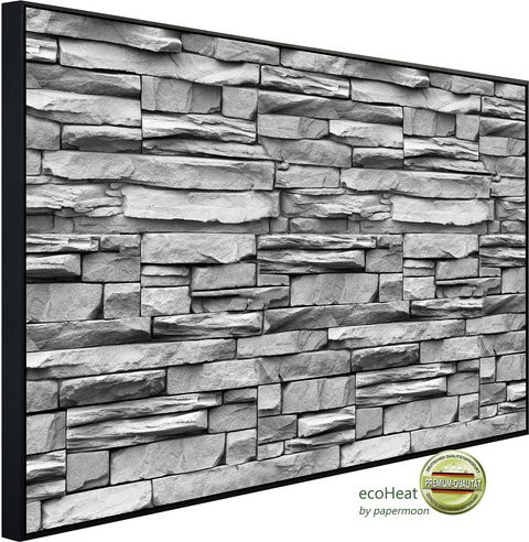 papermoon EcoHeat Infrarotheizung Wandmontage Schwarz Weiss Matt-Effekt mit App-Steuerung und Überhitzungsschutz, B: 60 cm, H: 50 cm, T: 50 cm - Bild 1
