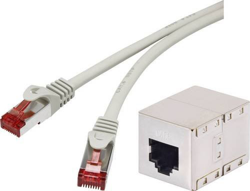 Renkforce RF-3829272 RJ45 Patchkabel CAT 6a S/FTP Ethernet/LAN, Grau, 20,00 m - Bild 1