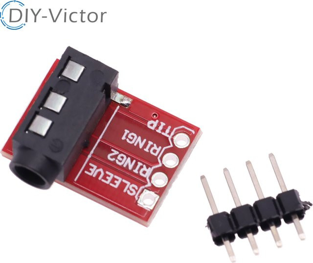 3,5-mm-Stereo-TRRS-Audio-Buchse Breakout-Platine als Verlängerungsmodul in Rot - Bild 1