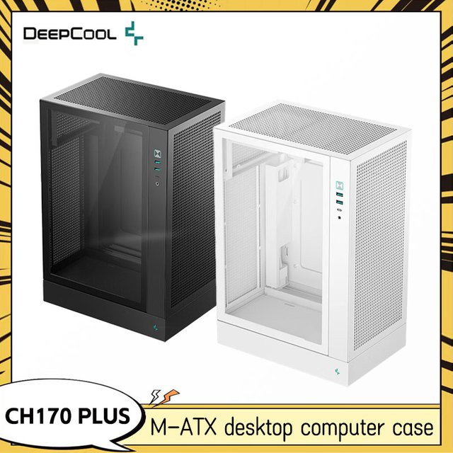 Deepcool CH170 Plus MATX Computergehäuse in Schwarz mit USB-C-Schnittstelle und Unterstützung für 240mm Wasserkühlung - Bild 1