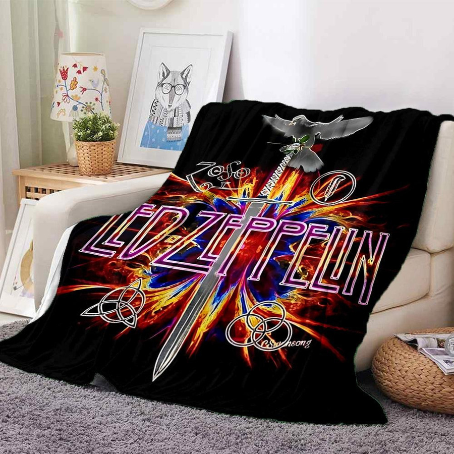 Yun Heng Four Flanell Überwurf LED Zeppelin Design in Multicolour, B/B: 80 x 120 cm - Bild 7