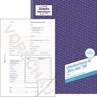 Avery Zweckform Lohnabrechnung für geringfügig Beschäftigte Nr. 506, A4, Weiß - Bild 2