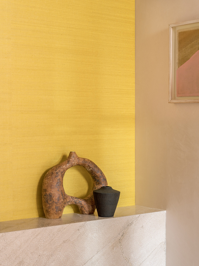 Élitis Tapete Sisal RM 1069 21 Gelb Gestreift Non-Woven Minimalistisches Design - Bild 1