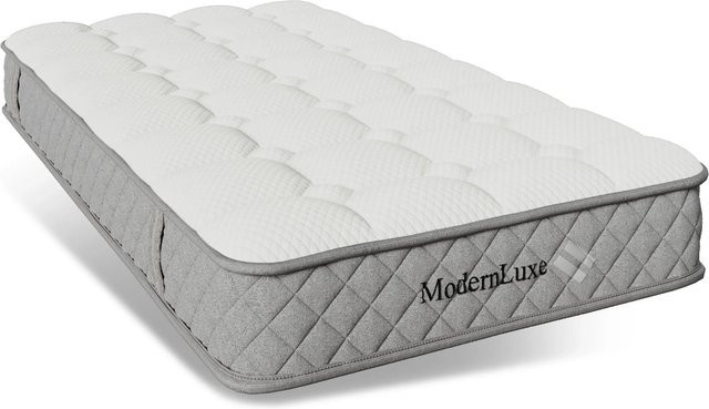 Merax Taschenfederkern-Matratze H3 mit 7 Zonen, Farbe: Weiß, B/T: 90 x 200 cm - Bild 1