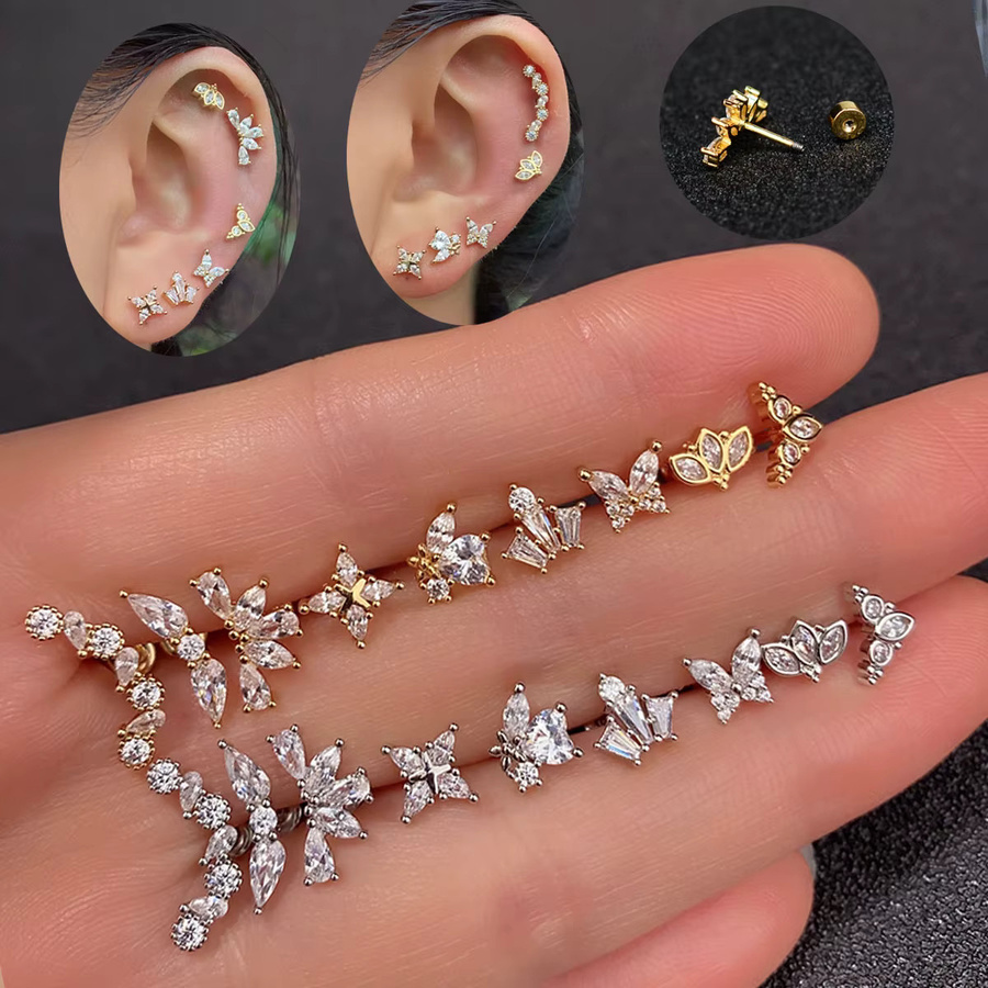 eMeition Ohrring, Schmetterling, Kristall Zirkonia, Gold, Damen - Bild 2