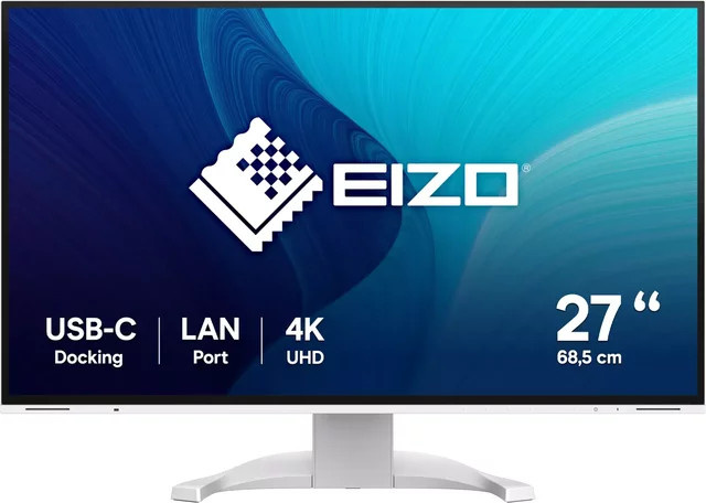 EIZO FlexScan EV2740X 4K Ultra HD LED-Monitor in Weiß mit 27 Zoll IPS-Display und USB-C, HDMI sowie DisplayPort - Bild 1